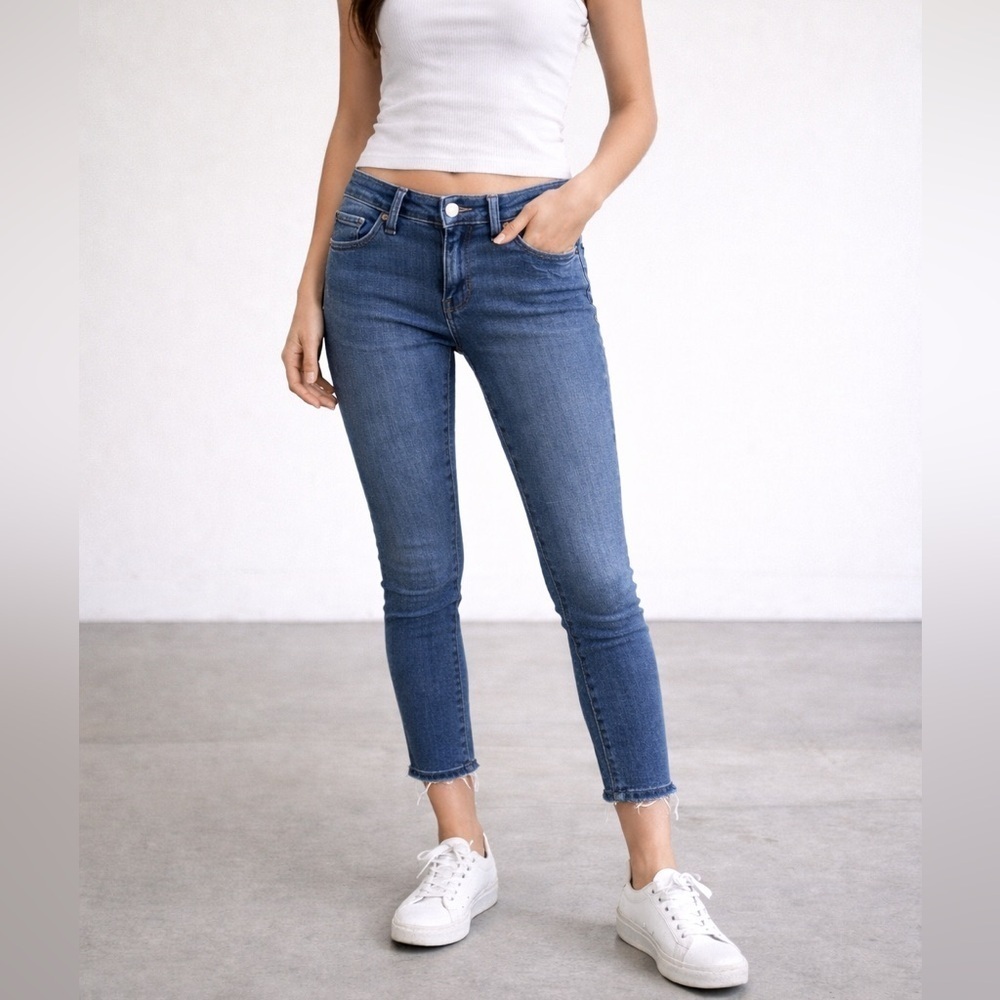 AG Adriano Goldschmied Low Rise Legging Ankle Skinny Crop Y2k Blue 26R  28x25